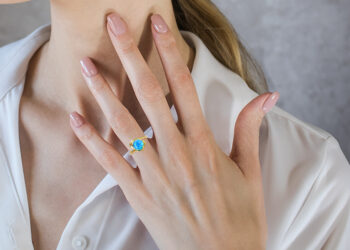 Blue opal rings