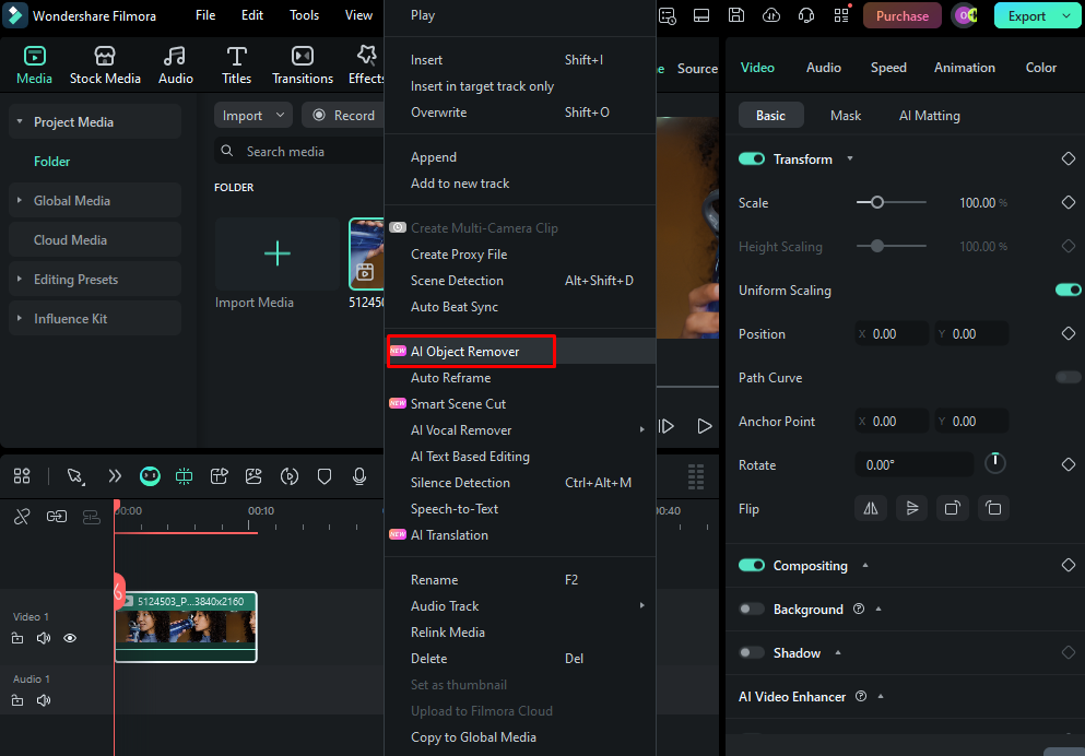 Remove Objects from Video vs. Cropping: How to Keep 4K Quality 5 Here’s how the process works in Filmora: